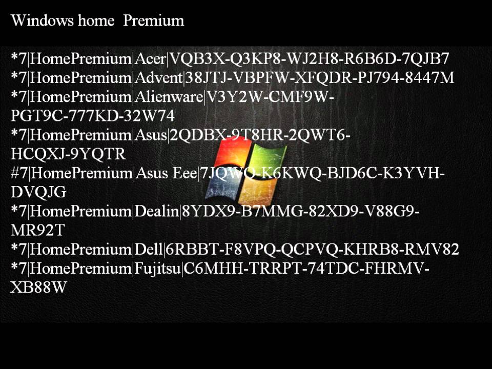 Windows 7 home premium activation key free